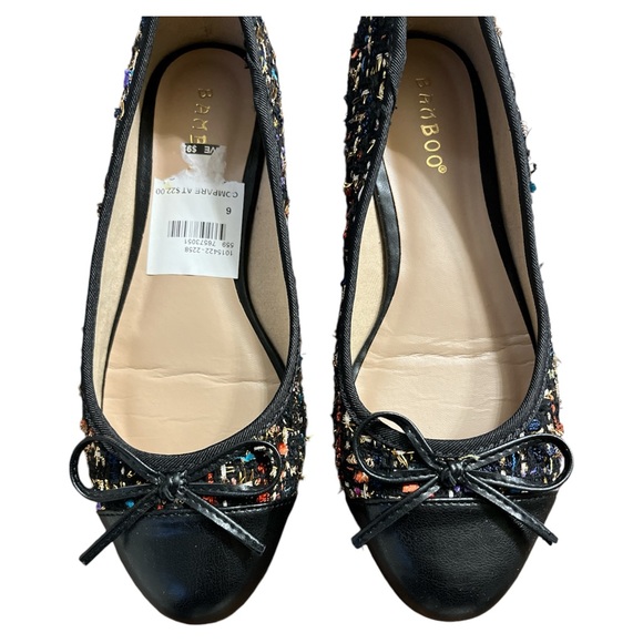 NWOT Bamboo Women’s Sweet-04 Tweed Flats Multi color Size 6 - Picture 4 of 12